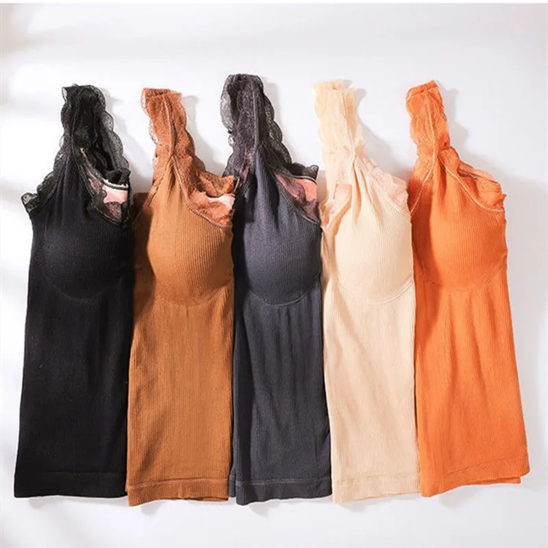 Women's Thermal Underwear Plus Velvet Thick Warm Vest Lace Sexy and Comfortable Winter 2021 New Style