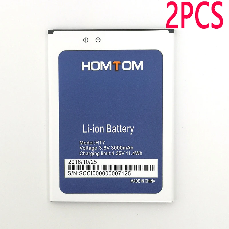 2 шт./лот WISECOCO новый аккумулятор 3000 мАч для мобильного телефона HOMTOM HT7/HT7 PRO + номер