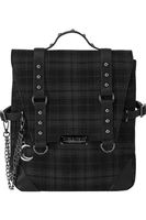 plaid chain double shoulder bag nylon cloth rivet backpack large capacity shopping outdoor college style fashion schoolbag women