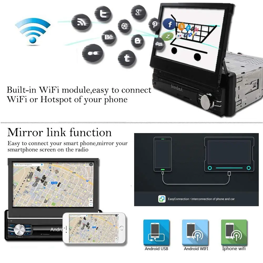 Универсальный автомобильный радиоприемник 1Din ОЗУ 2 Гб Android 9 0 сенсорный экран 1080P