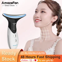 amazefan neck beauty device 3 colors led photon therapy skin careems lifting neck face skin tighten anti wrinkle face massager