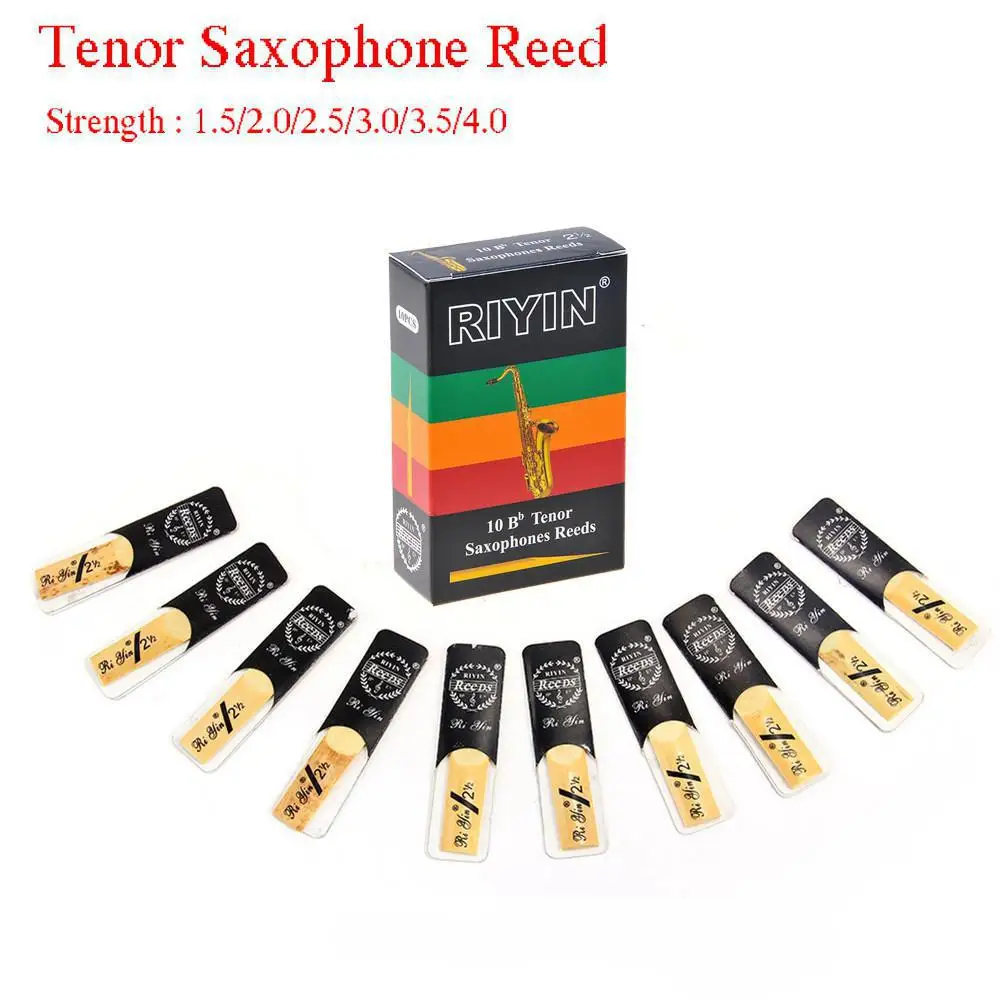 

10pcs Tenor Saxophone Reeds Bb Tone Strength 1.5 2.0 2.5 3.0 3.5 4.0 Sax Instrument Reed