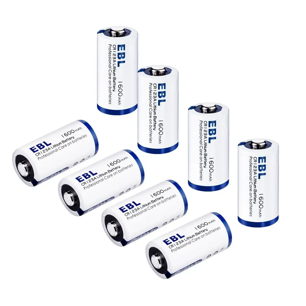 

EBL 8pcs 3V 1600mAh CR123A Lithium-ion Battery Li-ion Batteries For Toys Flashlight Torch headlamp Photo Camera