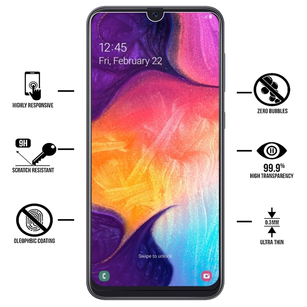 Закаленное стекло 2 шт./лот для Samsung Galaxy A20 A30 A40 A50 A60 A70 защитное A305F A405F A505F A6060 A705