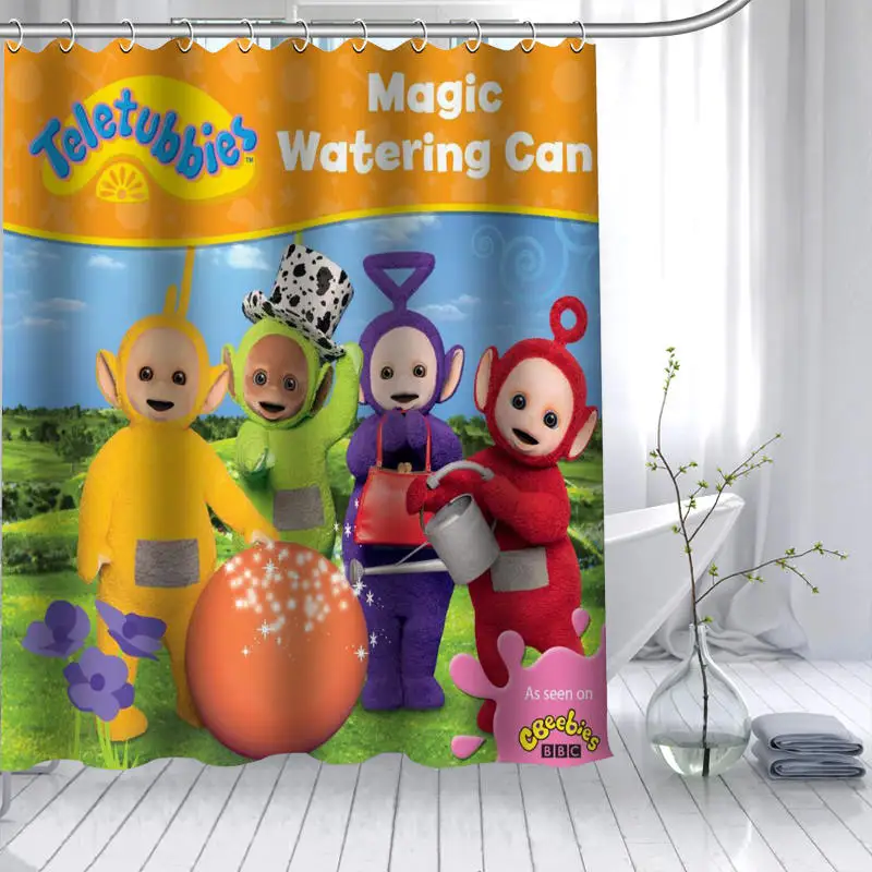 Custom Teletubbies Shower Curtain 3D Waterproof Polyester Fabric Bath High Defintion Printing 12 Hooks For The Bathroom | Дом и сад