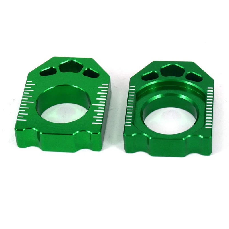 

Motorcycle CNC Green Axle Block Chain Adjuster for KAWASAKI KX125 250 03-08 KX250F KXF 250 04-16 KX450F KXF 450 06-16 KLX450R