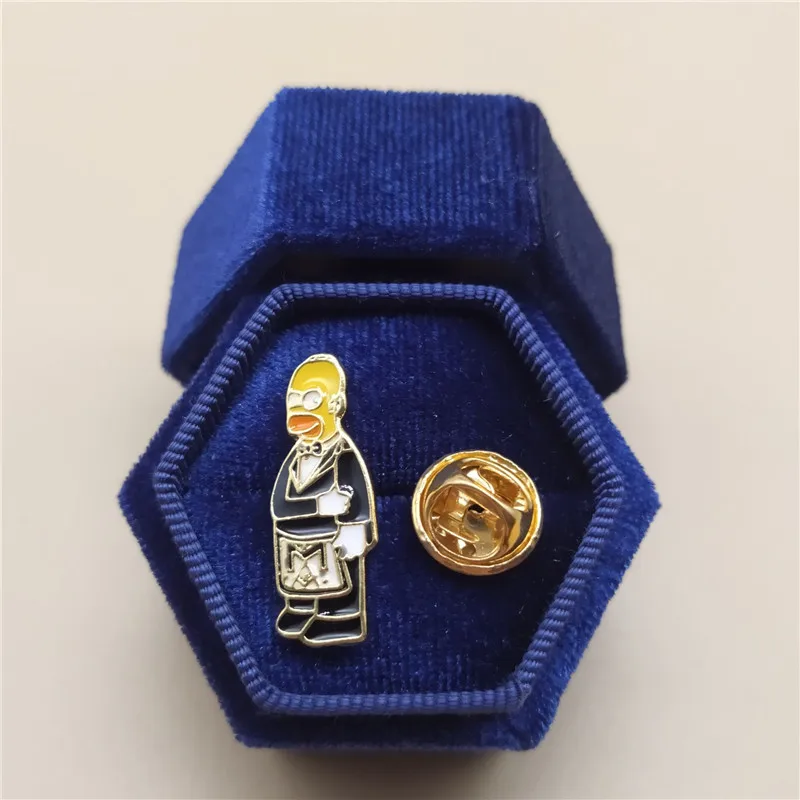 

Originality The Simpsons Cartoon Animation Brooch Pin Masonic Pin Freemasonry Jewelry Lapel Pin Badge Brooch Masonic Gifts