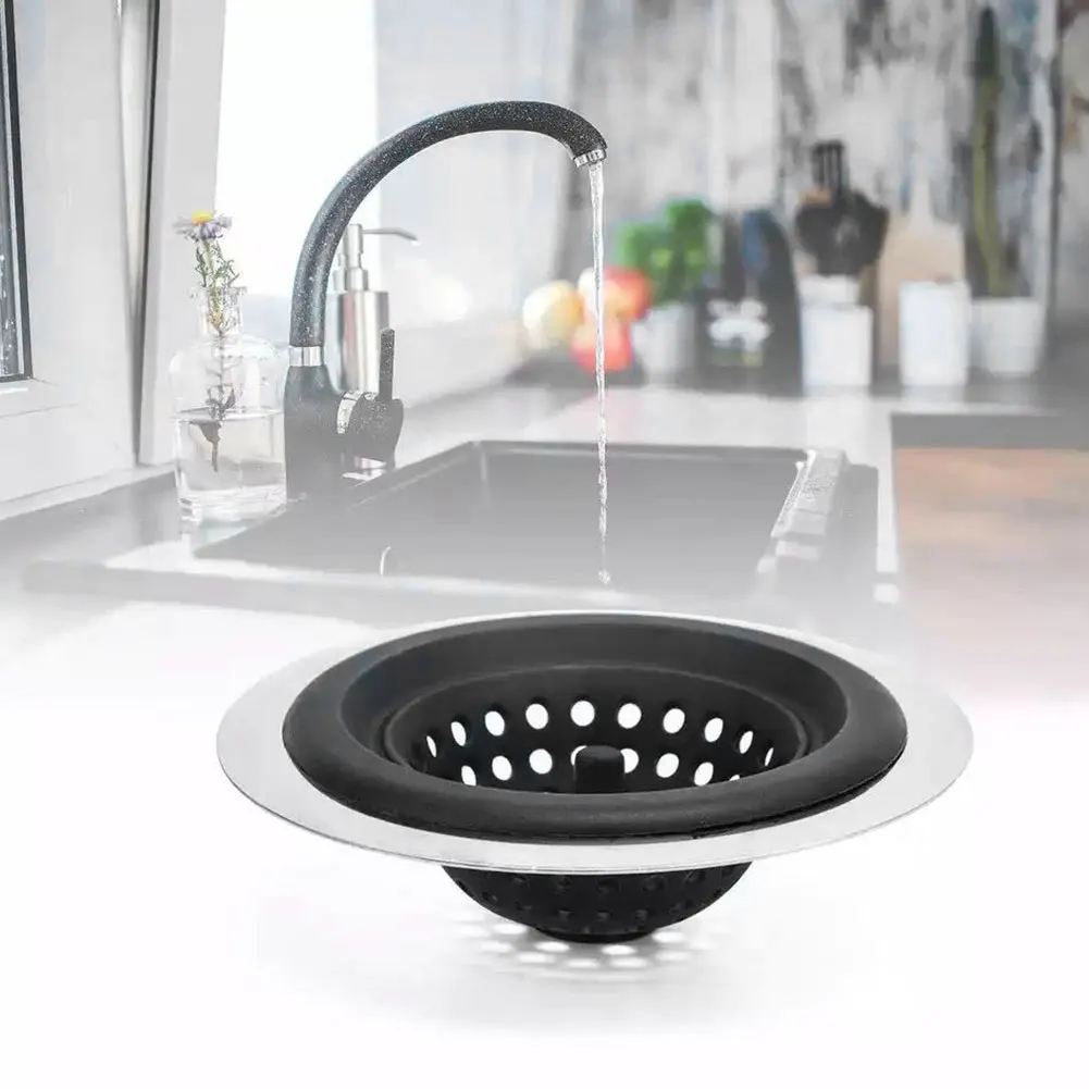 

Bathroom Sink Strainer Kitchen Sink Strainer Stainless Steel Water Stopper Water Basin Sink Drain Filter Basket Kitchen Tool 2PC