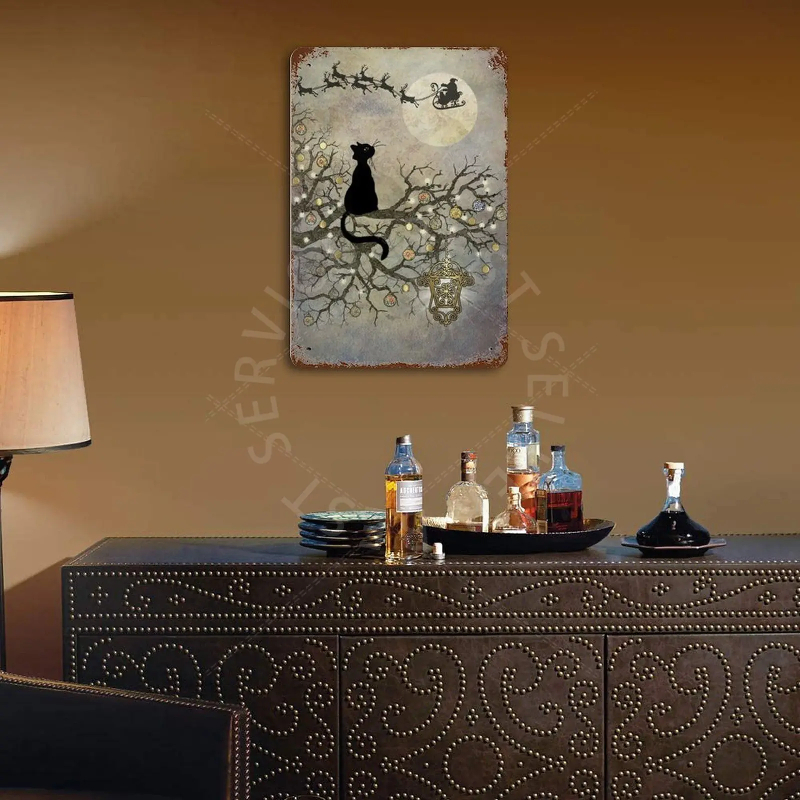 

Moon Cat Vintage Metal Tin Sign Retro Poster Home Bar Decoration Iron Painting Pub Club Industrial Dcor