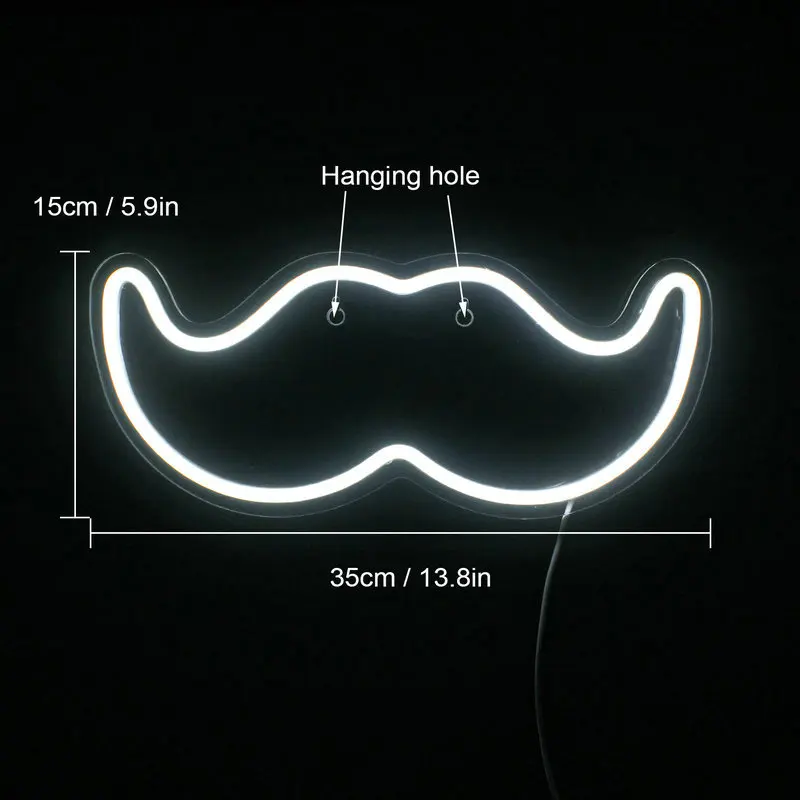 Wanxing неоновый светодиодный знак в форме бороды ночной Светильник настенное