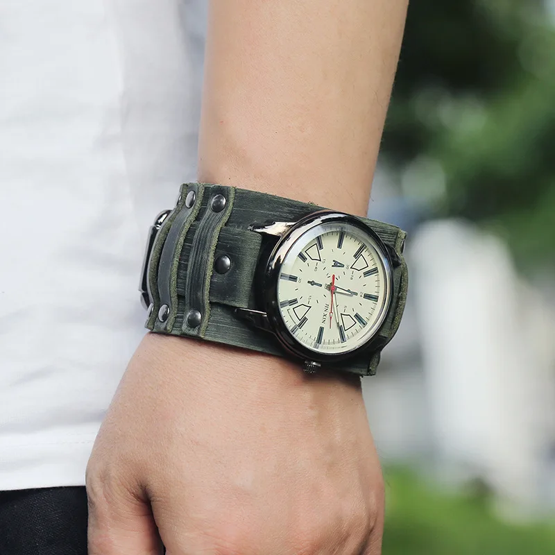 

New Sport Mens Watches Male Clocks Punk Watch Leather Strap Quartz Fashion Men Watch Gift Lovers Watch 5 Color