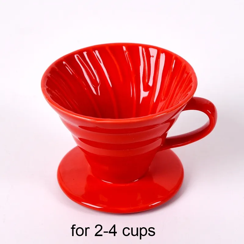 Red M V60 стильная кофейная чашка с капельным фильтром 1-4Cups, Перманентная наполняемая кофеварка с отдельной подставкой, керамическая кофейная капельница с двигателем - Цвет: Red M