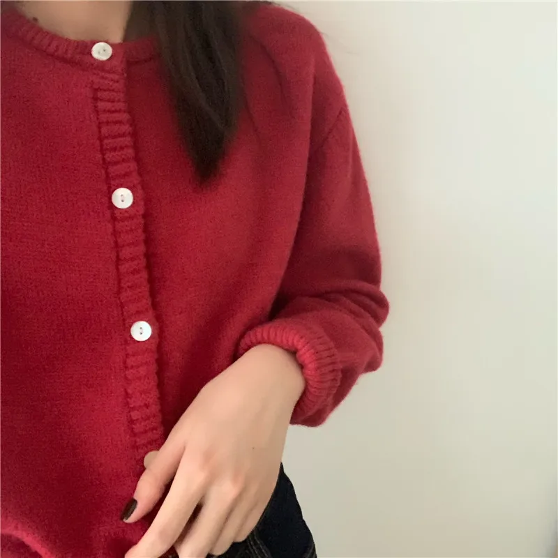 Кардиган женский однотонный винтажный свитер на пуговицах хлопковая Пастельная
