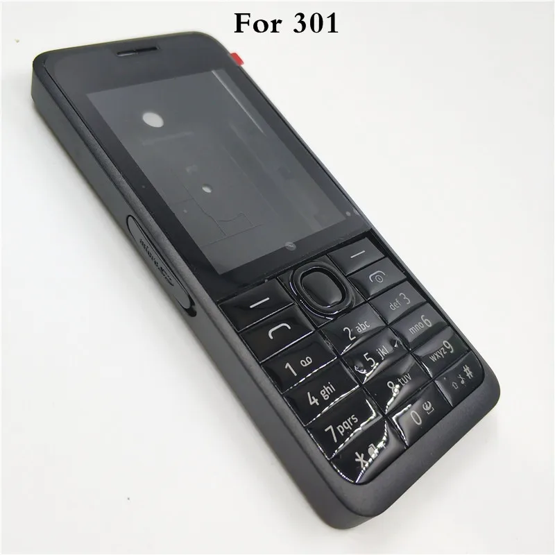 

10Pcs/Lot Original For Nokia Asha 301 N301 Dual Card Version Housing Case + English Keypad + Battery Back Cover