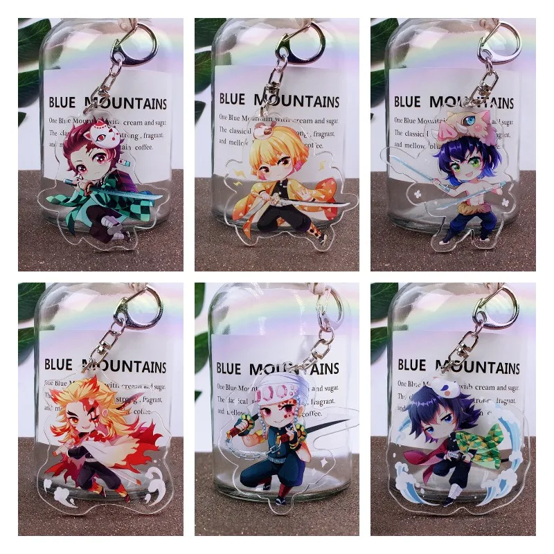 

Japan Hot Anime Demon Slayer Figures Uzui Tengen Kimetsu No Yaiba Rengoku Kyoujurou Cosplay Acrylic Keychain Fans Christmas Gift