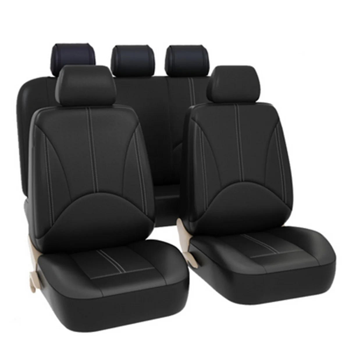 

Faux Leather Seat Cover Soft Antiskid Breathable Cover Front Universal