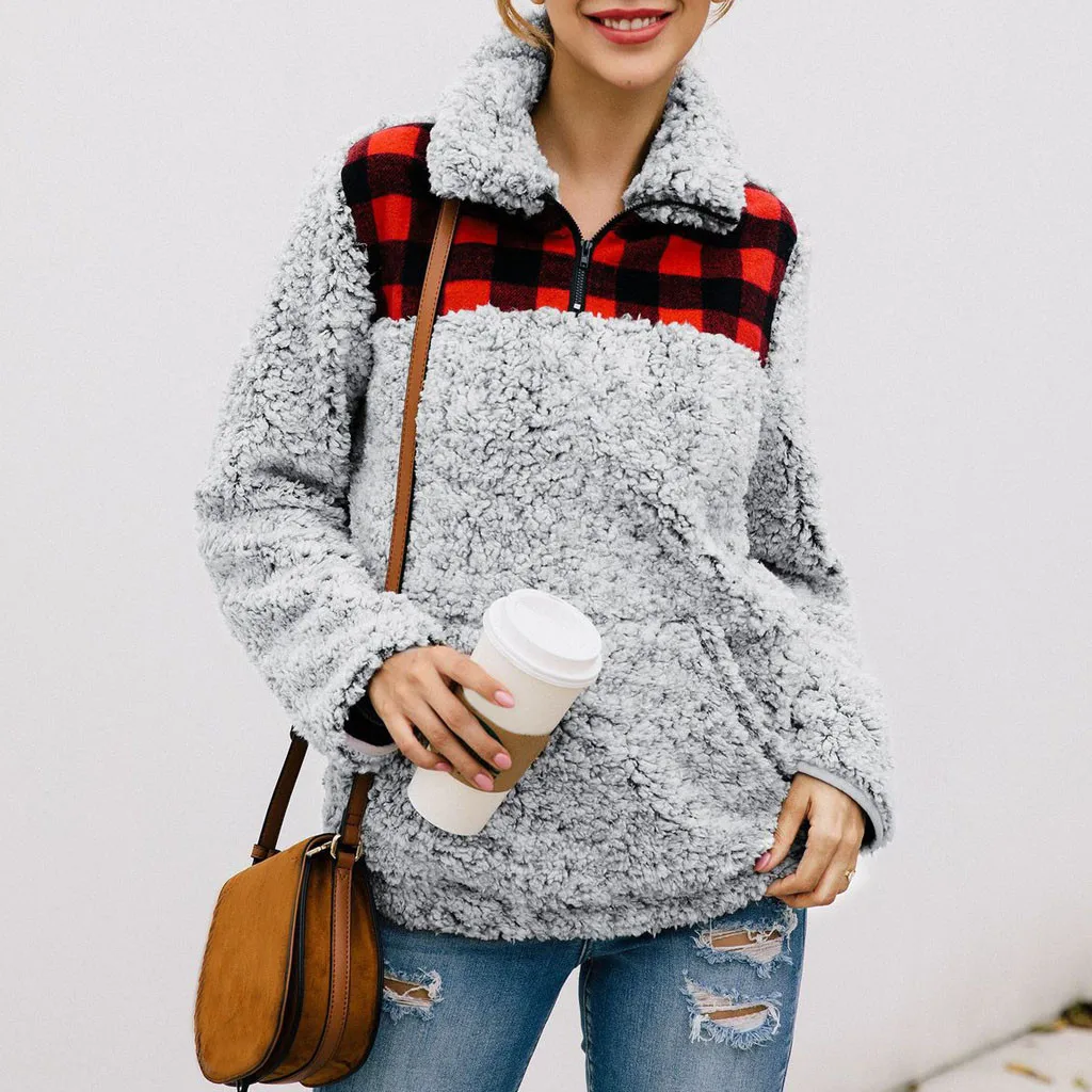 Осенне зимнее женское повседневное пальто женская клетчатая фланелевая