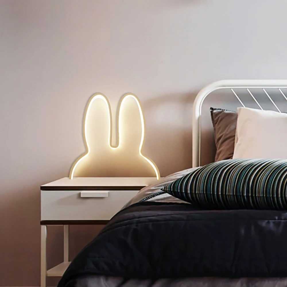 

Night Light Rabbit LED Neon Light Art Decorative Light Wall Decoration For Children Baby Room Christmas Wedding Party Decoration