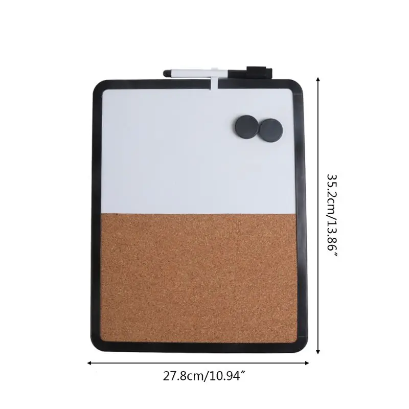 

Magnetic Whiteboard Drawing Note Message Cork Board Combination Bulletin Office