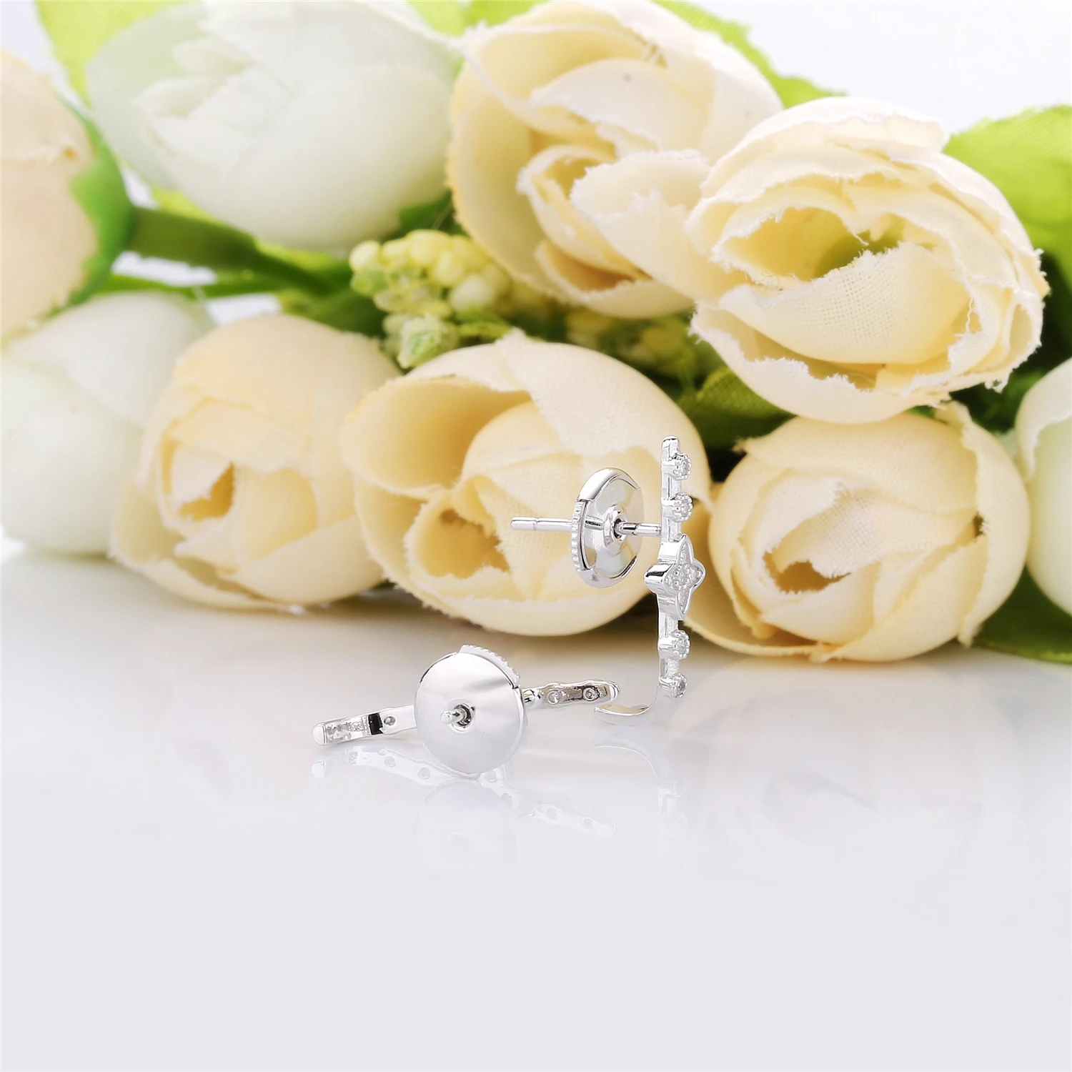 Moonmory 925 пробы серебряные серьги манжеты клипсы Epoque Boucle D Oreille с прозрачными