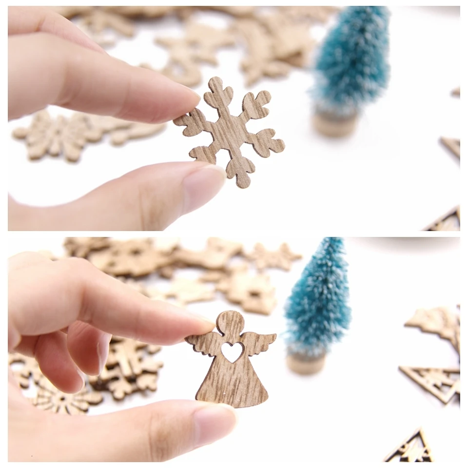 Смешанные стили Мини Деревянные чипсы DIY деревянные поделки рождественские украшения DIY принадлежности для скрапбукинга украшения для рождественской вечеринки детский подарок