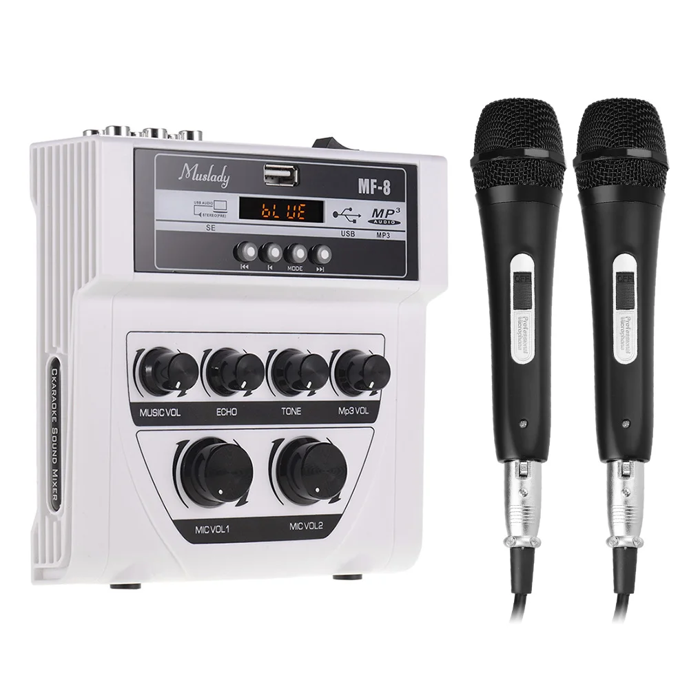 Миксер Muslady женский со встроенным микрофоном миниатюрный стереомиксер с двумя