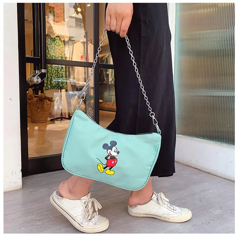 Холщовые сумки с Микки Маусом для женщин трендовая сумка мессенджер на плечо