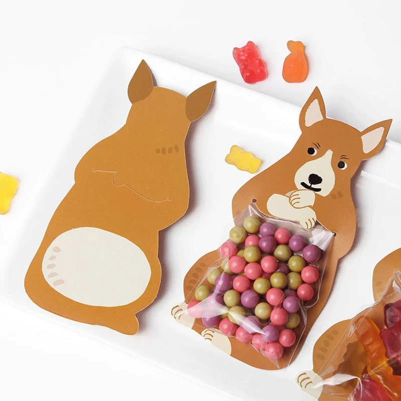 10 шт./лот милые животные медведь кролик коала сумка для конфет вечеринки в честь