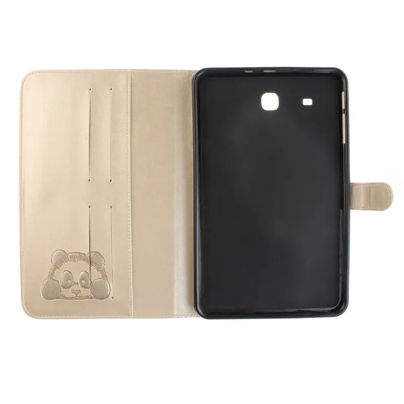 Новинка 2017 чехол из искусственной кожи с 3D рисунком панды для Samsung Galaxy Tab E 9. 0 T560 T561