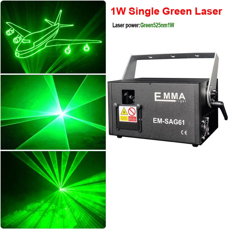 Горячая Распродажа мощный лазерный светильник зеленого цвета 30KPPS 40kpps 1 Вт ILDA green