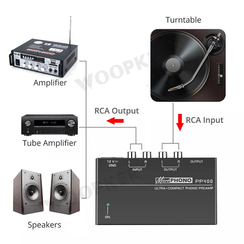 Ультракомпактный предусилитель для телефона PP400 преобразователь RCA вход/выход 1/4
