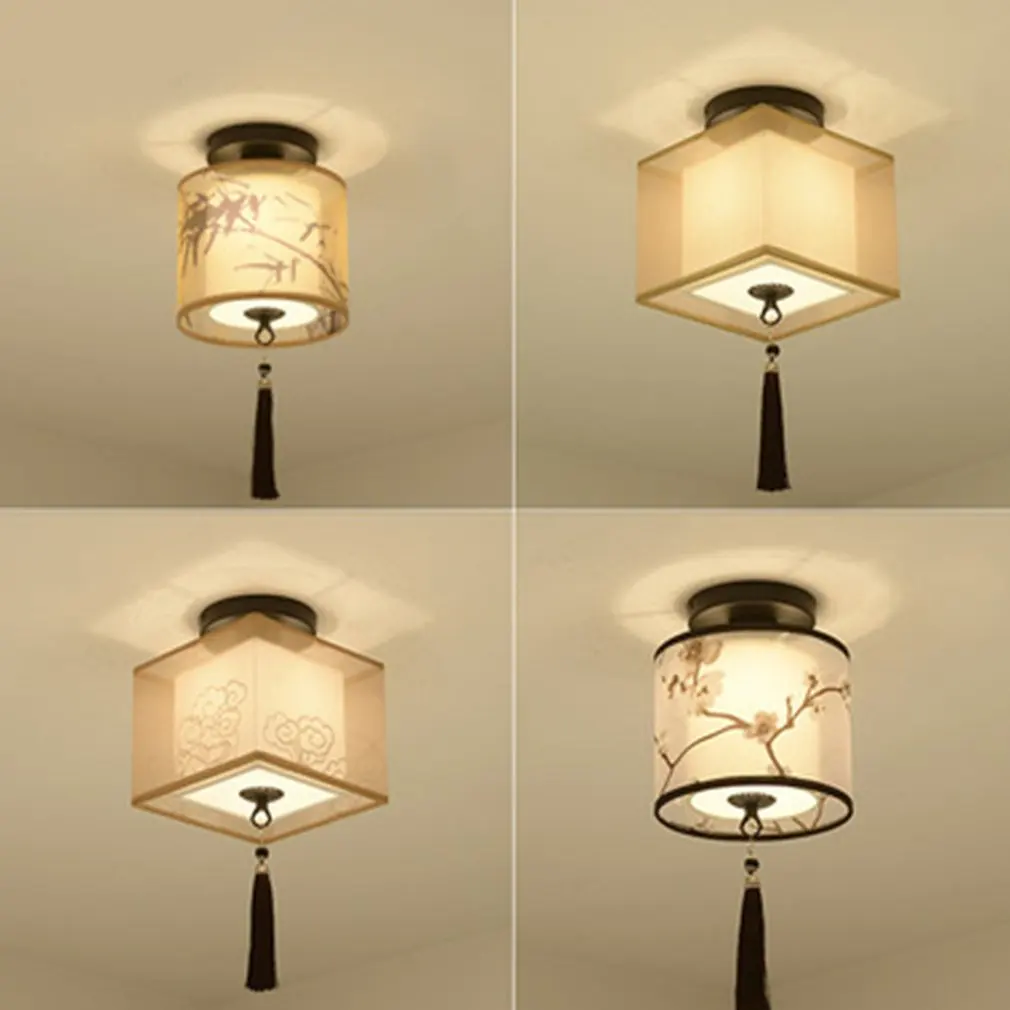 ICOCO традиционная китайская Светодиодная потолочная лампа для прихожей спальни