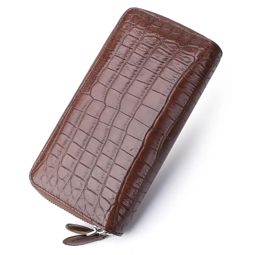 Мужской кошелек двойного сложения из натуральной кожи аллигатора Длинный