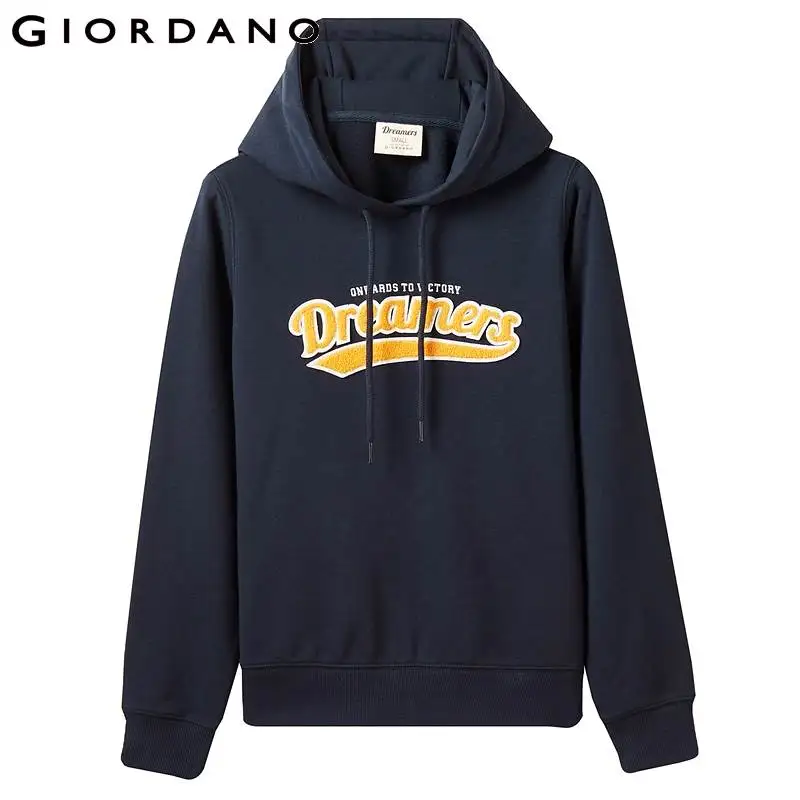 Женская толстовка с капюшоном Giordano вышитыми буквами пуловер длинным рукавом