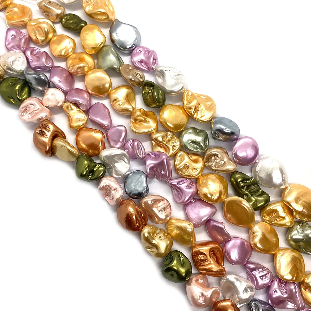 

Artificial Pearl Color Baroque Irregular Shape Loose Beads Men and Women Fashion Personality Necklace Accessories Production