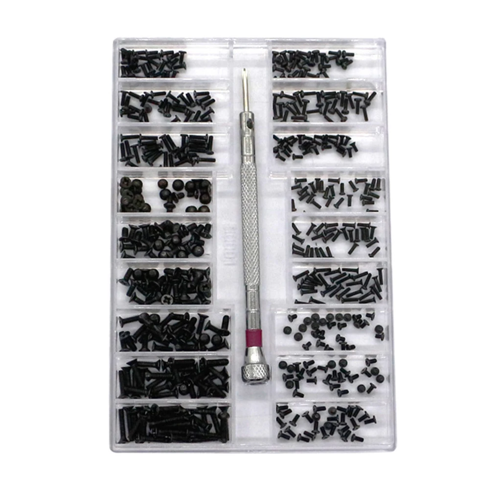 

Carbon Steel Screws Eyeglass Sunglass Screws Repair Kit with Screwdriver Watch Eyeglass Repair Screws