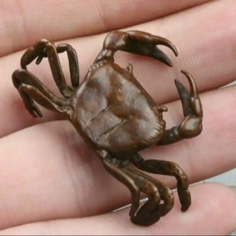 Китайская Бронзовая Изысканная варежка-краб с животными 43 мм | Дом и сад