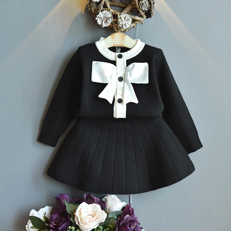 

2021 New Girl Clothes Winter Autumn Baby Girl Clothing Sets Spring Long Sleeve Fashion Baby Girl Sweaters+Skirt