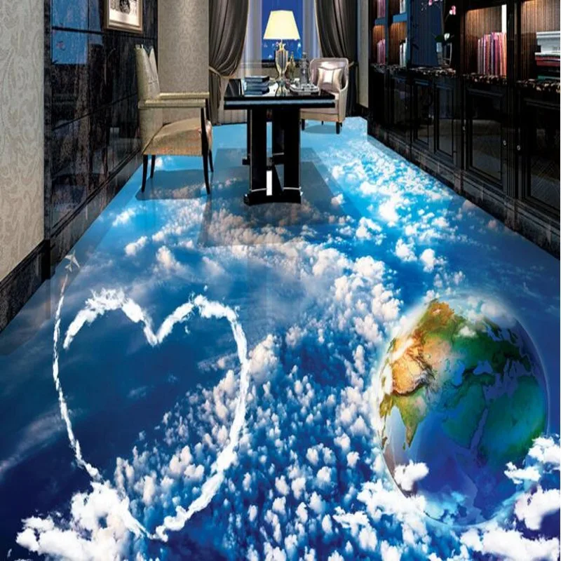 BEIBEHANG пользовательский 3D пол большой Романтический Звездное небо голубое белые