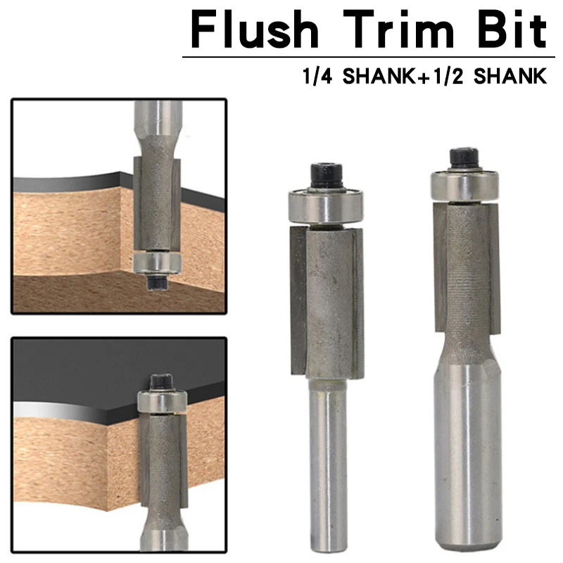 1 шт. 1/4 &quot1/2&quot хвостовик для промывания и подравнивания фрезы дерева обрезные с