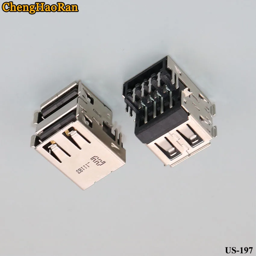 

ChengHaoRan 2 шт./лот USB гнездовой разъем тонущий без обжима гарпун Железный 8P USB двухслойный разъем