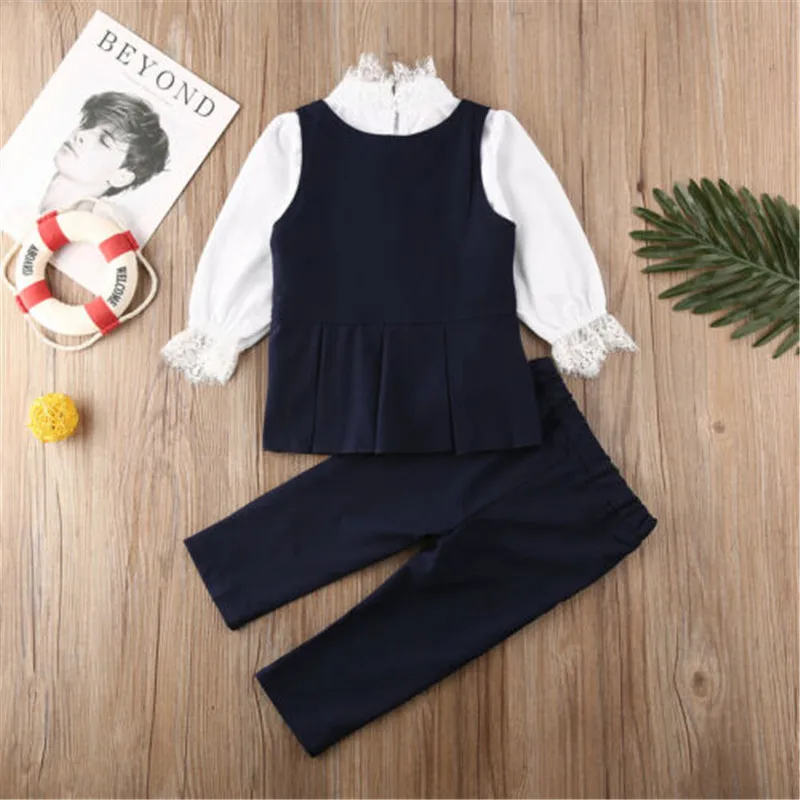 От 2 до 7 лет блейзеры для девочек комплект из 3 предметов Детская кружевная