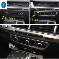 yimaautotrims auto accessory middle air conditioner ac control cd panel switch decoration cover trim for audi q7 2016 2019 abs
