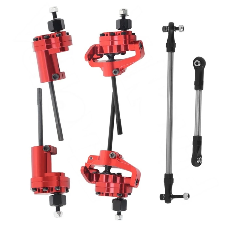 

2Pcs Aluminum Alloy Portal Axles with Steering Link for 1/10 RC Crawler Axial Upgrade Parts Red - Rear Axle & Front Axle