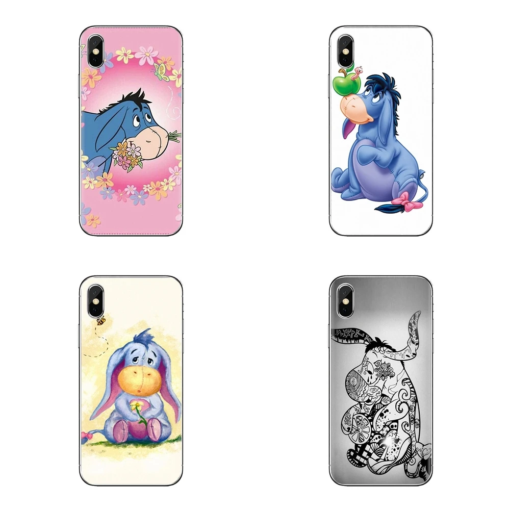 For iPhone XS Max XR X 4 4S 5 5S 5C SE 6 6S 7 8 Plus Samsung Galaxy J1 J3 J5 J7 A3 A5 Soft Transparent Shell Covers art Eeyore |
