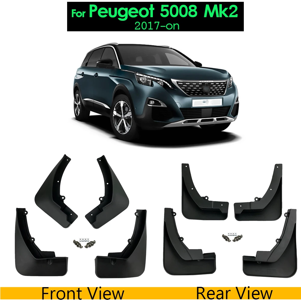 For 5008 17-on Брызговики для peugeot 206 301 307 308 408 2008 3008 5008 Mk1 Mk2 брызговики крыло брызговиков седан хэтчбек - Цвет: For 5008 17-on