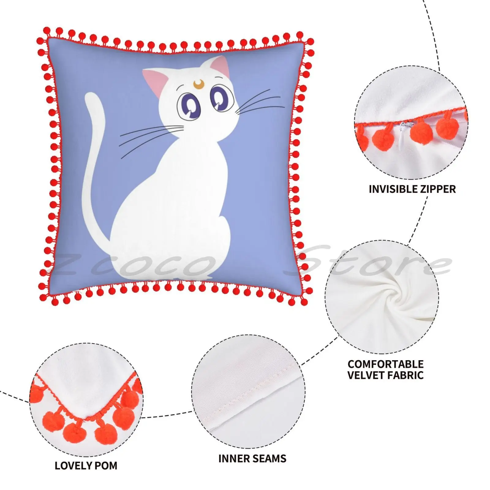 Artemis Pillow Cover Personalized Diy Throw Flax Plush Velvet Soft Sailor V Venus Scout | Дом и сад