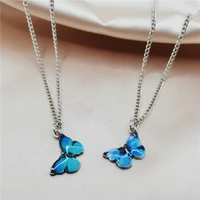 cool trend personality simple hip hop style butterfly pendant necklace girlfriends couple clavicle chain