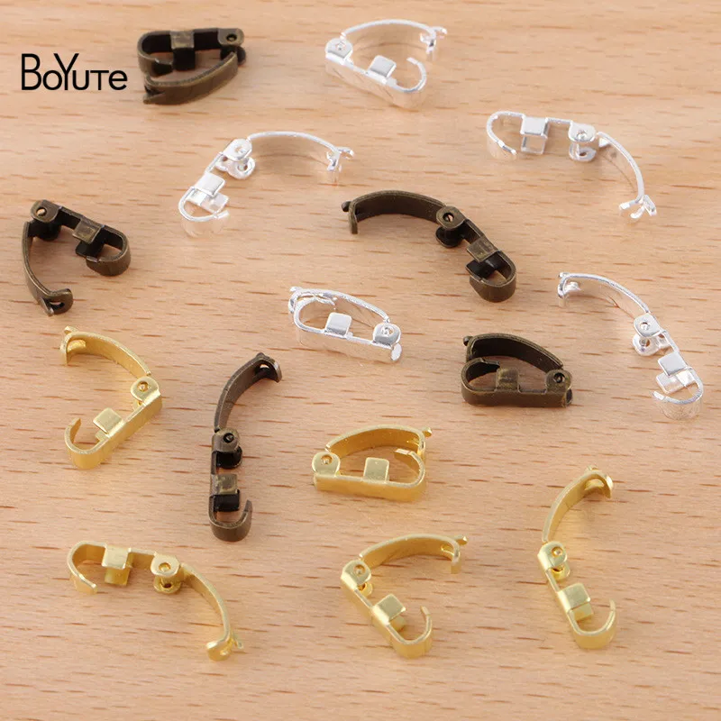 

BoYuTe (100 шт./лот) 4,5*10,5 мм, металлическая латунная застежка для браслетов, «сделай сам», ювелирные изделия ручной работы, запчасти