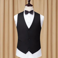 mens waistcoat single breasted slim fitted suit vests business clothing for men vests groomman wedding black grey jacket
